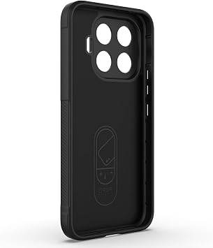 Xiaomi Xiaomi 17T Pro için Esnek TPU Oyuklu Arka Yüzey Tasarımlı İçi Kadife Tümsek Bumper Silikon Kapak Siyah