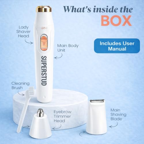 Image of Facial Hair Removal Machine | Trimmer For Women | Eyebrow Trimmer & Epilator | 2 In 1 Trimmer | 1-Year Warranty | Nose Hair Removal Machine - White (4, PORTABLE)