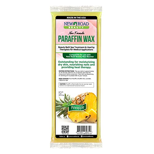 New Road Beauty - Paraffin Wax Refills for Paraffin Bath Wax Warmer, for Dry Skin on the Hands, Feet, Elbows, Pineapple, Pack of 1
