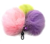 Cat Teaser Wand Refill with Rabbit Fur Pom Poms Cat Toy