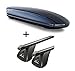 Produktbild Dachbox VDPMAA320 320Ltr abschließbar schwarz + Stahl Dachträger Aurilis Original kompatibel mit BMW Serie 3 (F30) (4Türer) ab 2012