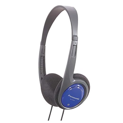 Panasonic RP-HT010E-A Bügelkopfhörer, 1,2m Kabellänge, Klinkenstecker, geringes Gewicht, Blau
