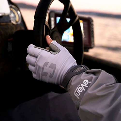 Striker Unisex Reflex 50+ Sun Protection Durable Moisture Wicking Half-Finger Fishing Sun Glove With Snap Connector At Wrist, Alloy, Large #TOP3