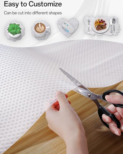 Shelf and Drawer Liner for Kitchen Cabinet, Non-Adhesive 12in x 120in Waterproof Contact Paper Refrigerator Liners Thickened Durable EVA Material Non Slip Mat for Dresser Cupboard Pantry Protector — view 6