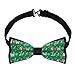 Zkojip Christmas Holly Berry Pattern Bow Ties for Men Adjustable Pre-Tied Business Necktie Fashion Neckties For Parties Holiday
