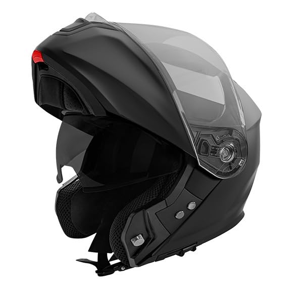 Szczękowy kask motocyklowy STORMER Spin-Evo Black Matt, norma ECE 22.06) z blendą przeciwsłoneczną i przystosowaniem do montażu interkomu Bluetooth