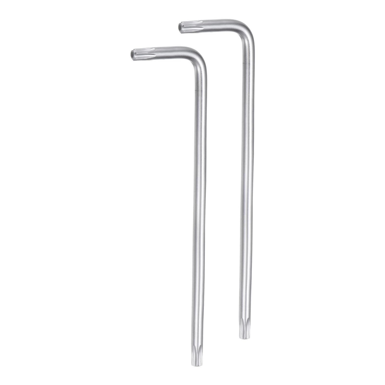 HARFINGTON 2pcs T25 Tamper Proof Torx Star Key Bit Wrench 4.37" Long Arm L-Shaped 6 Points Wrenches Chrome-Vanadium Steel Hand Tool for Automotive/