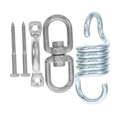 MILISTEN Kit Giratorio para Hamaca Resortes De Servicio Pesado Sillas Colgantes Hechas a Mano Muelles para Columpio De Porche Resorte con Gancho Gran Resorte Acero Inoxidable 304 Silver