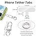 Phone Tether Tab, 10 Pieces Universal Phone Lanyard Patch Without Adhesive with 20 Pieces Swivel Lanyard Snap Hook,Phone Strap Replacement Part for All Full Phone Cases(Transparent)
