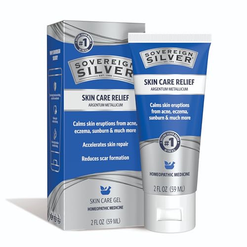 Sovereign Silver Natural Healing Colloidal Silver Gel Skin Care for Acne Eczema Wounds & Sunburn Eases Inflammation - 2 fl oz (59 mL)