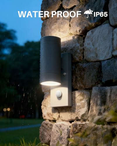 Luces de pared para exteriores PIR con sensor de movimiento lámpara de aluminio IP65 GU10 5