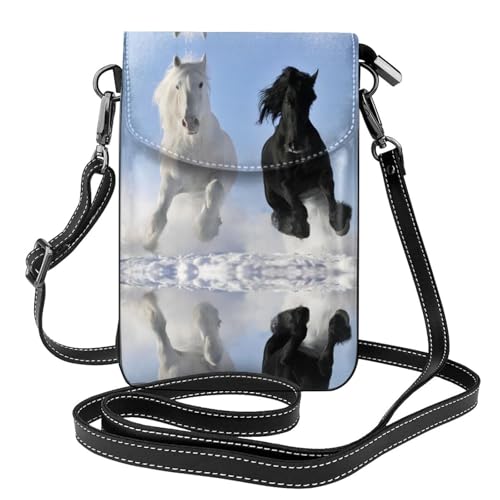 Sac à rabat en microfibre PU imprimé cheval au design graphique unique