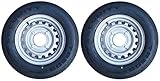 A pair of 165R13C 96/94R 165 x 13 inch 8 ply trailer tyre on 4 stud 5.5 inch PCD rim Pt no. LMX1936 PLEASE ENSURE YOU HAVE CHECKED YOUR PCD BFORE ORDERING