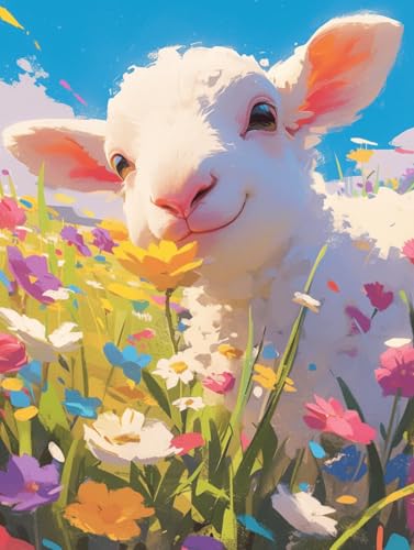 Broderie de perles fait à la main un cadeau artisanal mouton de dessin animé