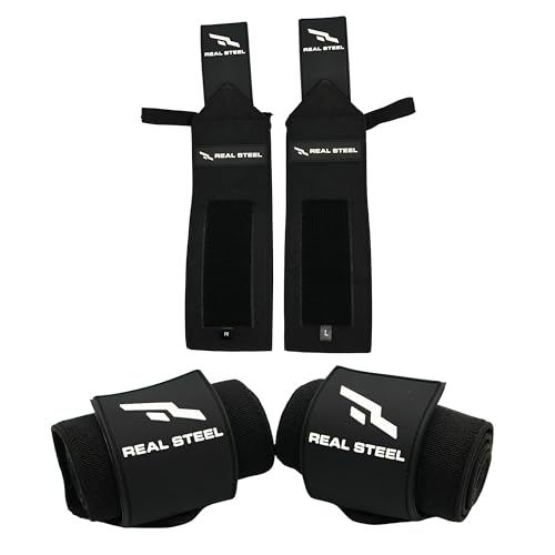 Real Steel Premium Wrist Wraps for Weightlifting Men & Women - 24
