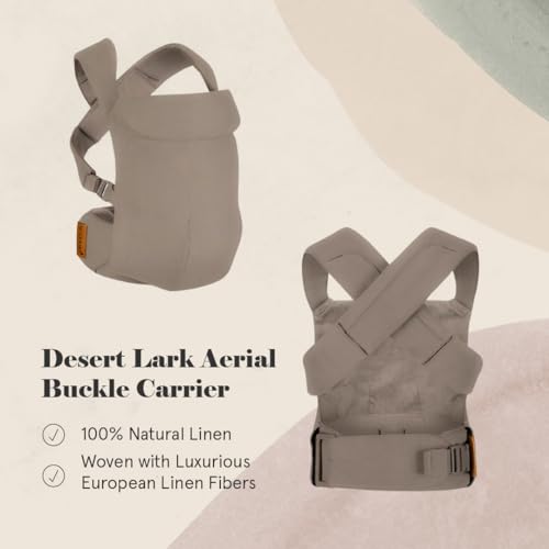 WildBird - Aerial Carrier - 7 to 45 lbs - for Moms, Dads & Caregivers - 100% Natural European Linen Fibers - Versatile & Adjustable - Small Size - Desert Lark Fabric