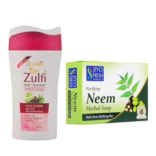 Image of New Shama Herbal Shampoo 100Ml and Neem Soap Combo - Gentle Hair and Skin Care Set