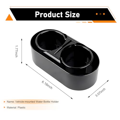 Portavasos Doble ABS para Consola Central de Auto Negro miniatura 2