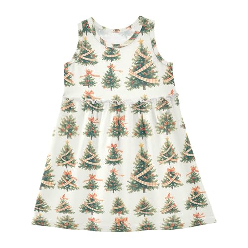 KLL Buffalo Plaid Christmas Trees Girl Party Dresses Fashion Jumper Skirt Summer O Neck