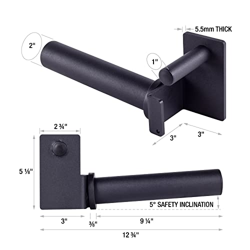 Amstaff Olympic Weight Plate Holder For Power & Squat Racks – Available 2X2 – 2.5X2.5 – 3X3 Inch Tube Sizes – 9-Inch Weight Plates Horn Storage Attachment For Power Squat Rack – (Pair) (3" X 3") #TOP4