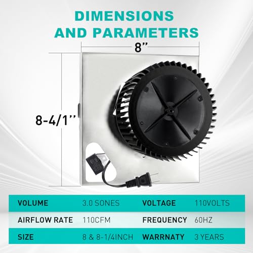 【Upgrade】 Model 676-D/2676F-A 110CFM, Compatible with Broan 680-A/2680F-A,680-A,110RDB, 110RDF, 2680F, 680FL-A, 680FLT, FL2680F Fan Assembly, Compatible with 684-D/2684F-A (80CFM),3.0 Sones S97015157 by Motoasis - Image 5