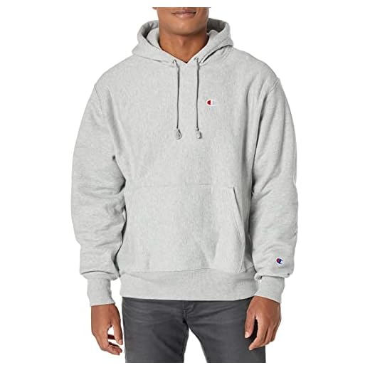 Champion Men's Reverse Weave Left Chest C Pullover, Oxford Gray, Small