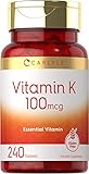 Vitamin K 100 mcg | 240 Tablets | Vegetarian, Non-GMO, Gluten Free | Vitamin K Supplement | by...