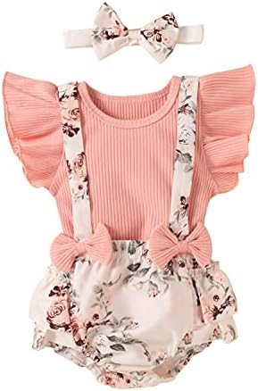 Baby Girl Clothes Daddys Little Sister Cute Bodysuit Newborn First Birthday Summer Outfits Coming Home Photography Clothing Toddler Dress Infant Ruffle Romper With Headband For 18 & 0-3 & 12 Month