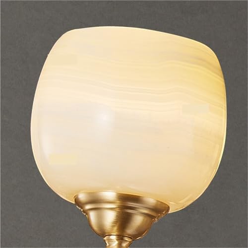 Lámpara de pared de jade con acabados de cobre, iluminación elegante para el hogar 4