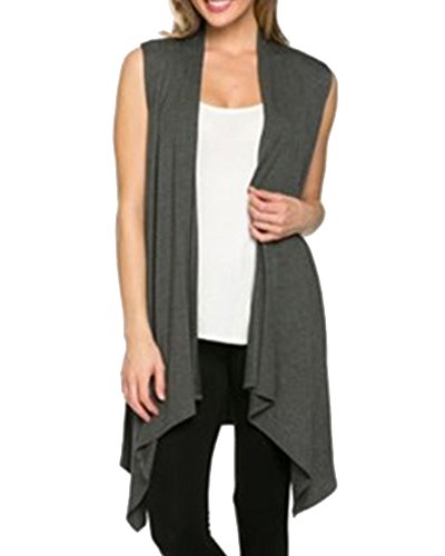 Donne Senza Maniche Maglione Cardigan Sezione
