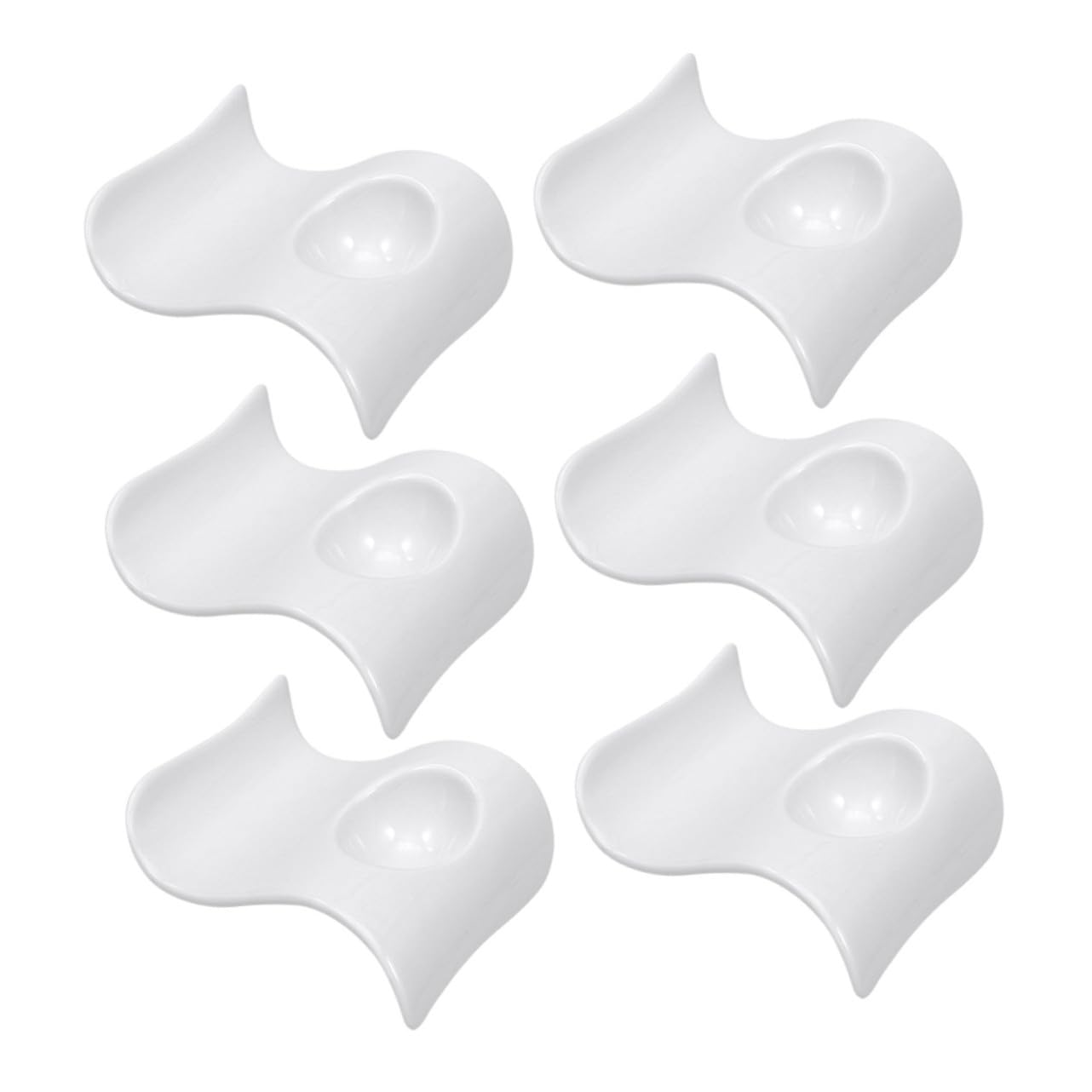 6 Coquetiers en Céramique Blanche Élégants et Modernes, Supports à Œufs Légers Petit-déjeuner, Service Pratique et Décoratif en 6 Pièces