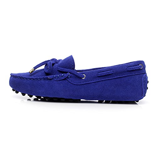 Image of ANUFER Women's Classic Suede Penny Loafers Comfort Handmade Slipper Moccasins