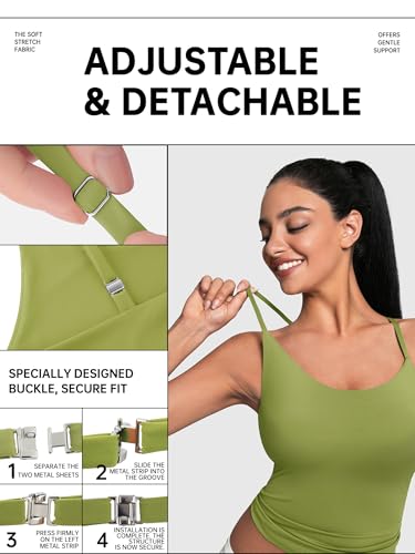 Image of 2 Pack Womens Cami Tank Scoop Neck Spaghetti Strap Tank Tops Basic Tight Camisole Shirts