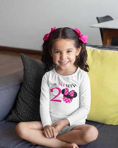Image of Luke and Lulu Birthday Girl Shirt - 2nd Birthday Outfit Girl - Toddler & Kids 2 Year Old Outfit - Cute Ears & Bow Design