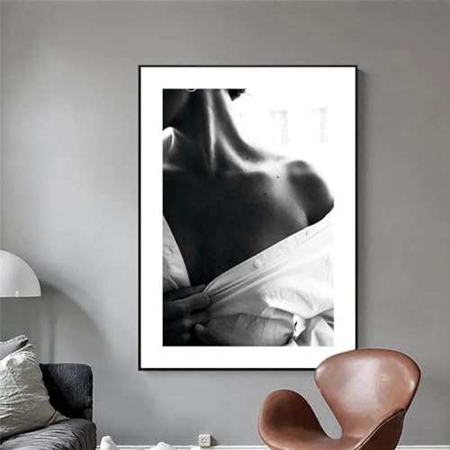Affiches et impressions femme sexy noir blanc - Toile peinture haut de gamme pour intérieur chic - 3