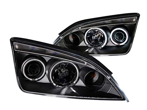 Anzo USA 121198 Ford Focus Black Clear Projector With Halos Headlight Assembly - (Sold in Pairs)
