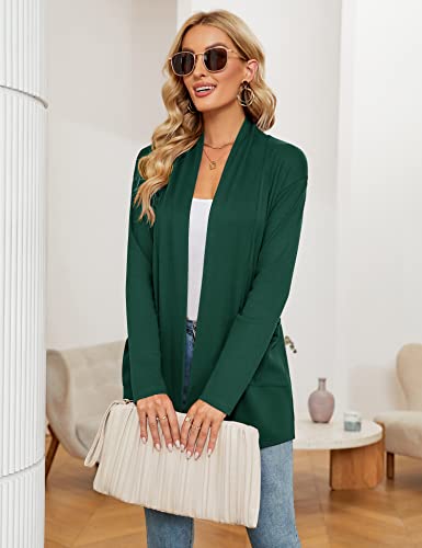 Image of Micoson Women's Long Sleeve Open Front Cardigan Casual Loose Lightweight Cardigans with Pockets