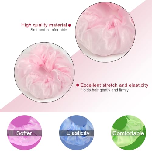 URAQT LED Light Up Elastic Hair Bands, 6pcs Luminous Hair Ties, 3 Colors Light Modes LED Scrunchies - Image 3