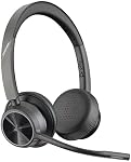 Poly Voyager 4320 UC Casque sans fil & Support de charge (plantronics) - Écouteurs stéréo avec micro de boom pour le bruit - Connecter PC/Mac/Mobile via Bluetooth-Works w/Teams (Certifié), Zoom-Amazon Exclusive