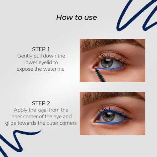 Image of LoveChild Masaba Colored Kajal, Mumbai Marine (Navy Blue)- Intense Color, Smooth Glide, Waterproof, Smudge-Proof Eye Pencil with Almond Oil, 0.3 g