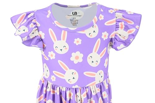 Image of Unique Baby Girls' Short Sleeve Everyday Printed Dresses for Kid and Toddler, Sizes 2T-12Y