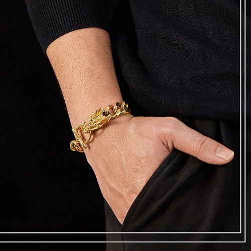 Pulsera de Cadena Dragón para Hombre en Acero Inoxidable miniatura 2
