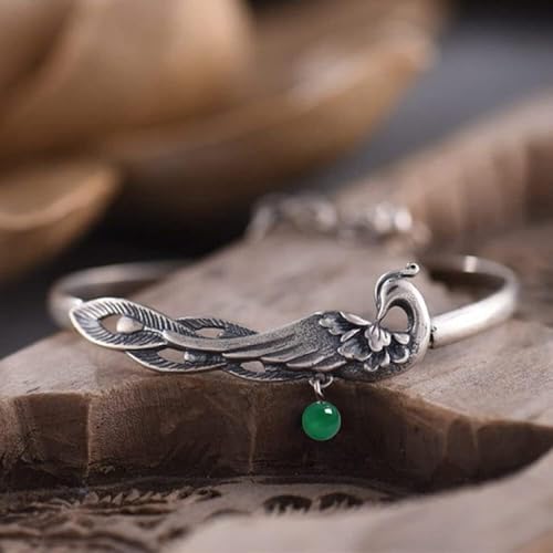 Bracelet Phoenix en argent sculpté main, le symbole d'un lien éternel - 2