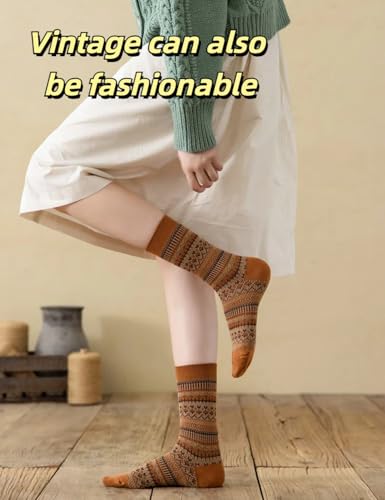 Argyle Socks Retro Diamond Crew Sock British Style Women Cotton Double-Needle Double-Layer High Ankle2