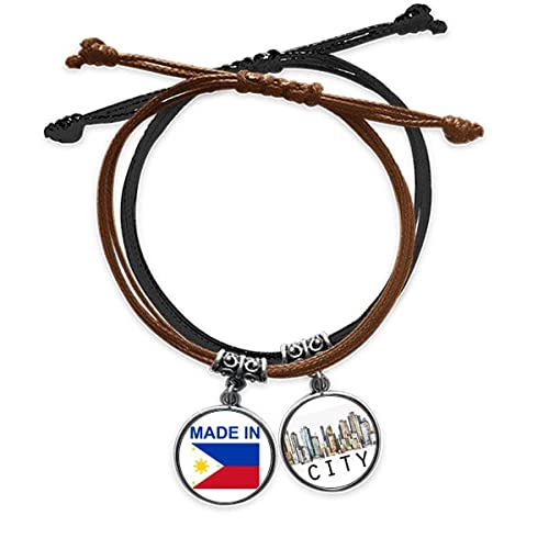 Bracelet Philippines cuir Sidi homme femme cordon tressé main chaîne style bohème