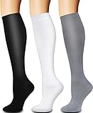 Compression Socks Women and Men Circulation (3 Pairs) - Best for Medical,Nursing,Running,Travel, Recovery & Flight Socks