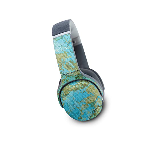Image of MightySkins Carbon Fiber Skin Compatible with Skullcandy Crusher Evo Wireless - Teal Marble | Protective, Durable Textured Carbon Fiber Finish | Easy to Apply | Made in The USA