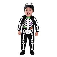 amscan 9903880 Child Toddler Baby Mini Bones Fancy Dress Skeleton Costume Haunted Halloween Outfit (Age 2-3 years)