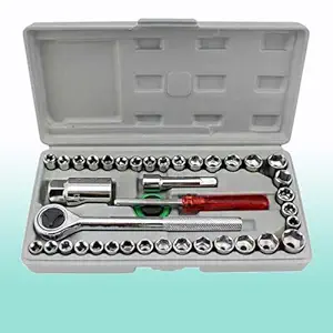 MLD 40pcs car tool kit combination wrench socket repair tool kit Toolkit wrench set 40Pc Screwdriver Set, Multi, DPKS-1906 (Material Plastic and Steel,Multicolor)