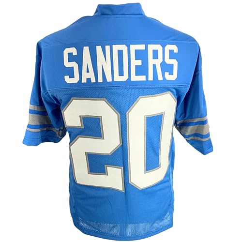 Barry Sanders Jersey Honolulu Blue Detroit | Unisex Adult Sizes Unsigned Custom Sewn Stitched